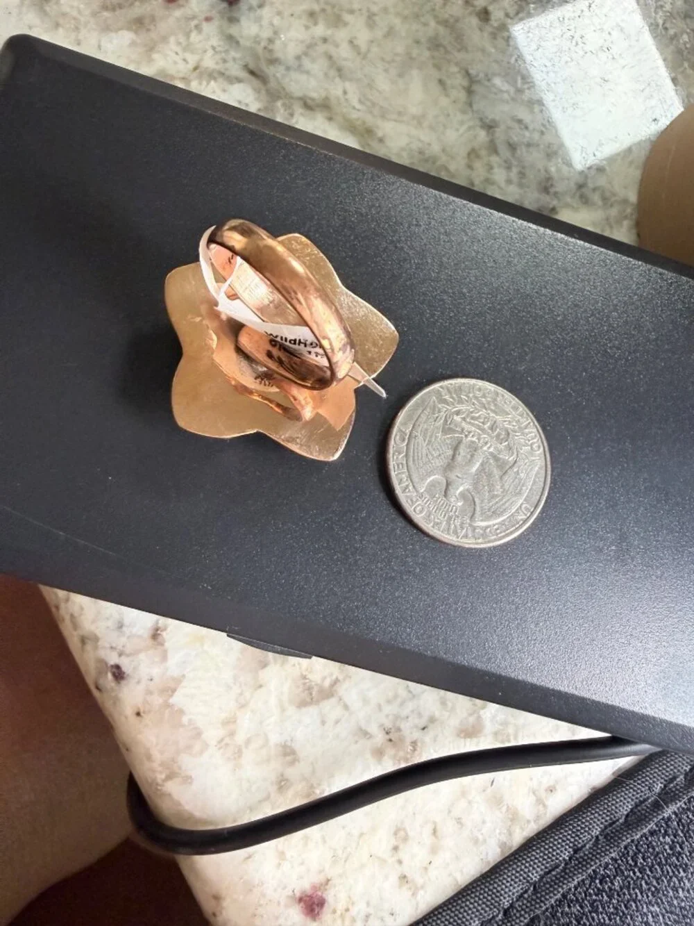 NWT Artisan Wild horse Star-Shap Copper Adj Statement Ring Western Boho Chic 11g
